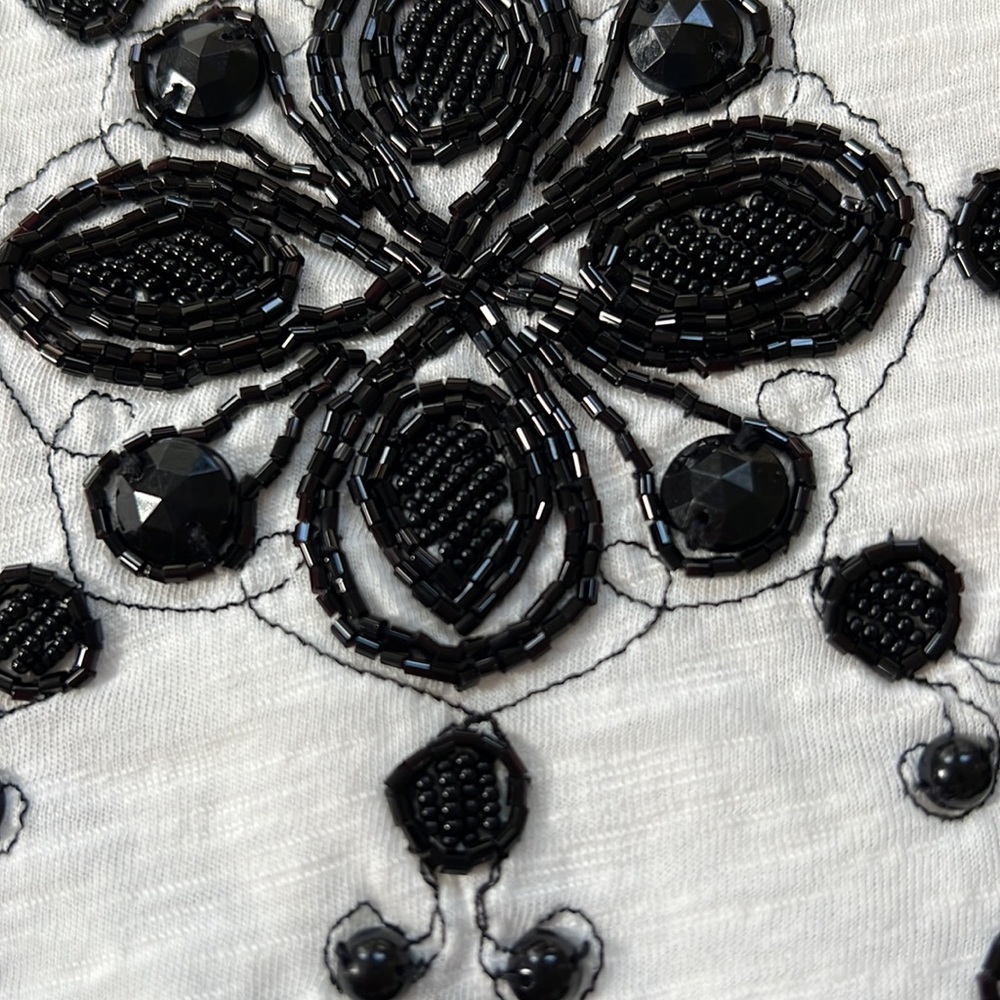 Jcrew black bead embellish vintage graphic tee - Picture 2 of 8